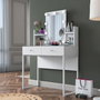 Hanah Home Mesa de Maquillaje con 9 Focos en Blanco
